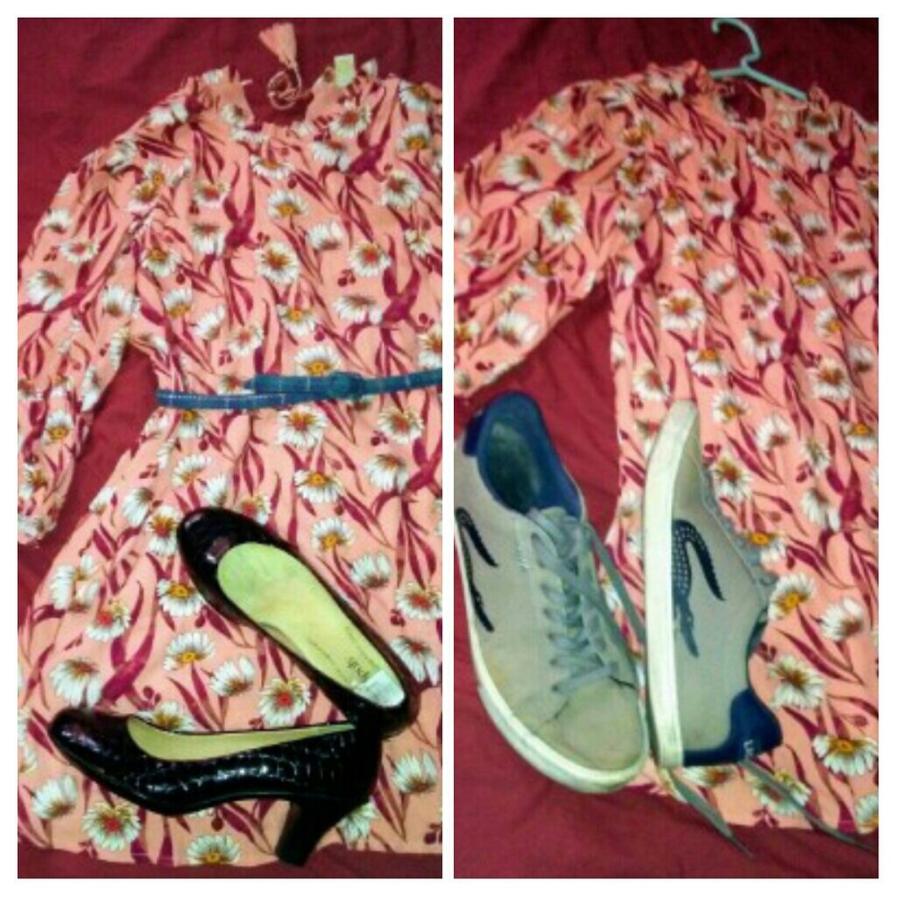 Fun Forever 21 coral gauzy & bright dress